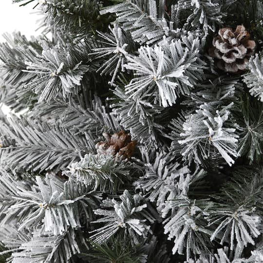 6ft. Unlit Flocked White River Mountain Pine & Pinecones Artificial Christmas Tree